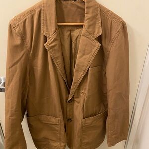 Duluth Trading Jacket Mens Medium Brown/Tan Cotton Canvas Chore Blazer Workwear